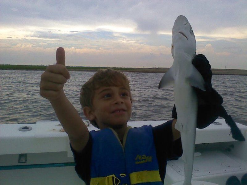 kids love shark fishing in the saltwaters of georgia